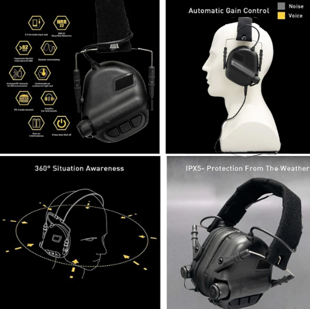 EARMOR M31 MOD4 Tactical Electronic Shooting Earmuffs Noise Reduction Hunting Gear with Comfortable Ear Cushion
