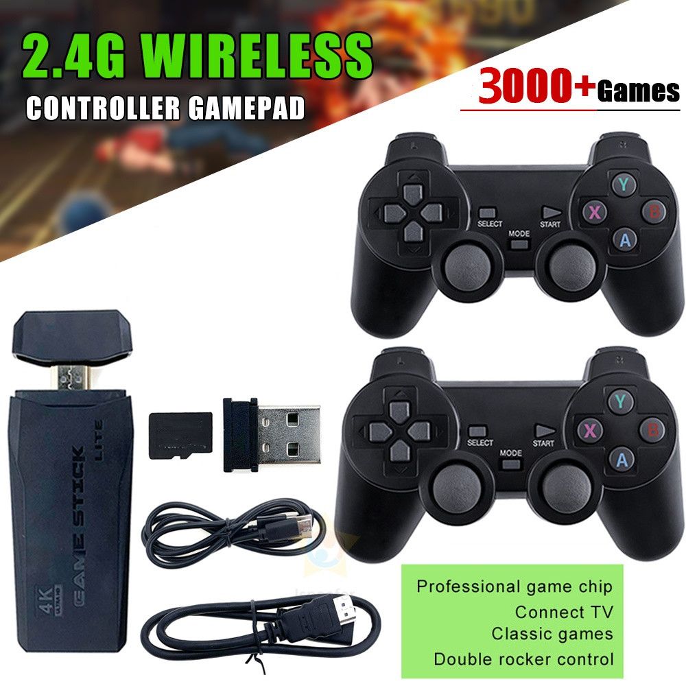 Retro Gaming Console 2.4G Double Wireless Controller 10,000 Games 64GB PS1 GBA Classics 4K Christmas Gift