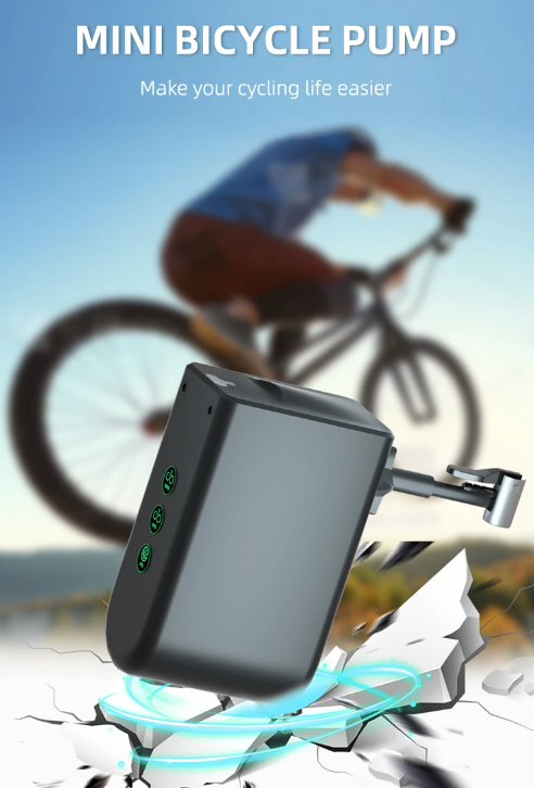 HT09 Mini Bike Pump Portable Electric Air Pump with High-Precision Pressure Sensor Lightweight Design