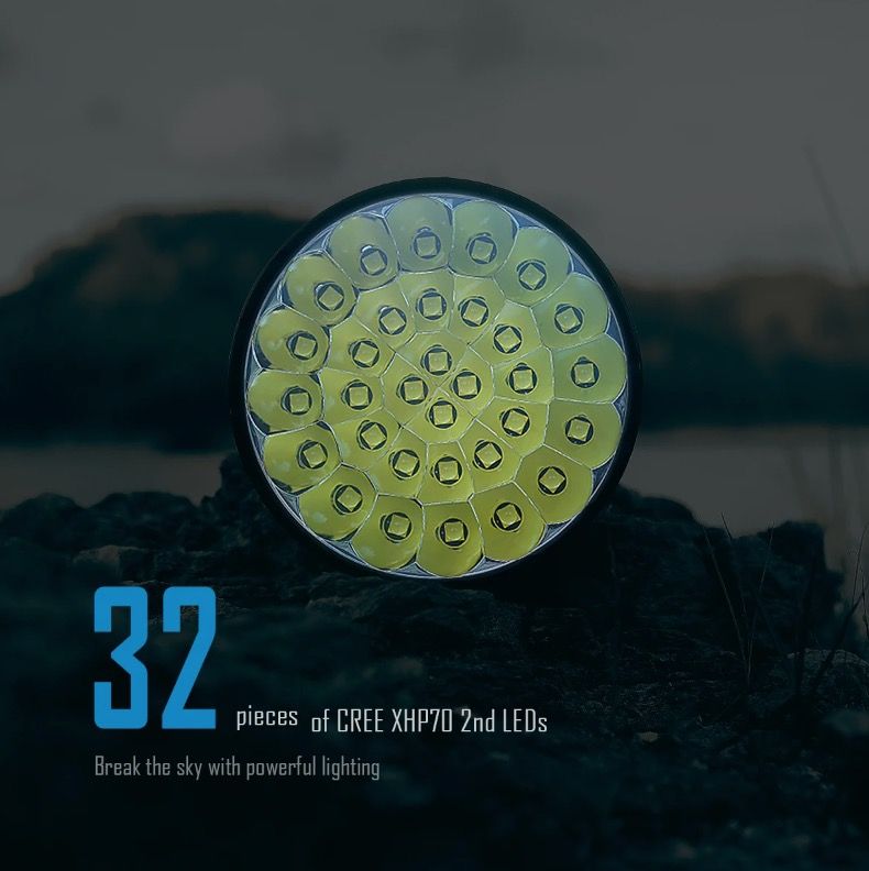 IMALENT MS32 200000 Lumen LED High Power Flashlight with Multiple Lighting Modes for Outdoor Adventures