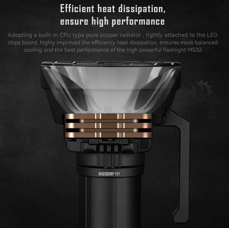 IMALENT MS32 200000 Lumen LED High Power Flashlight with Multiple Lighting Modes for Outdoor Adventures