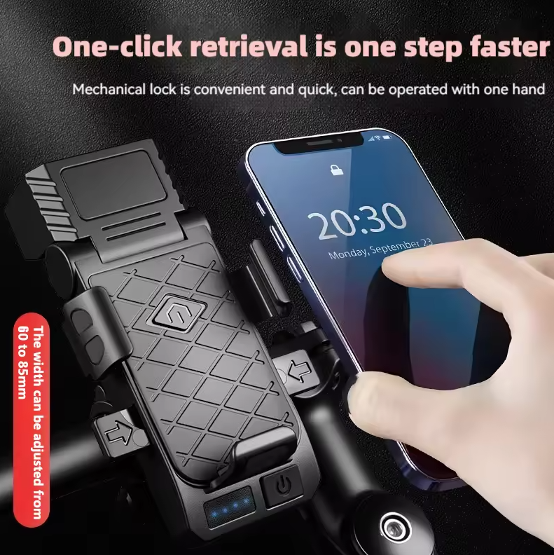 Bicycle Front Light with Horn & Phone Holder Cycling Bicycle Headlight Multifunctional Phone Holder Lamp Cycling Accessories