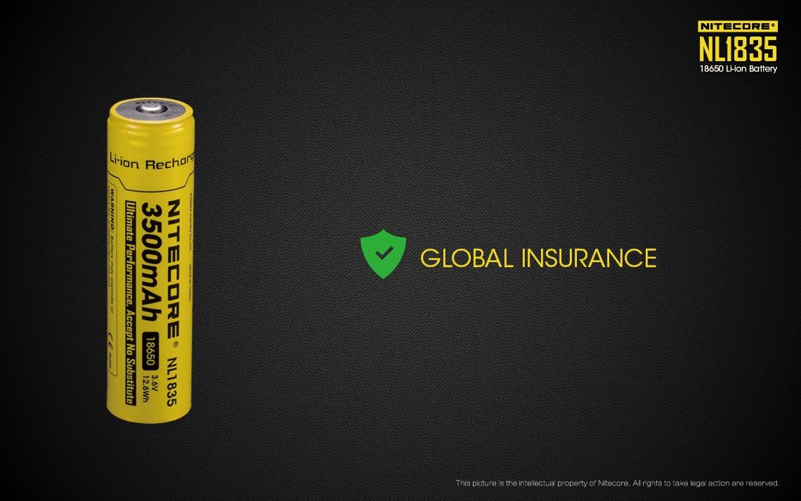 Nitecore 18650 NL1835 3500mAh Li-ion Rechargeable Battery for Long-lasting Power and Reliable Performance