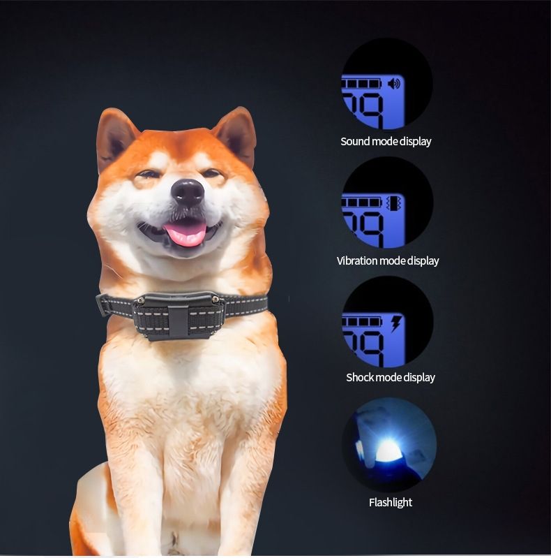 800m Electric Dog Training Collar Waterproof LCD Display Humane Adjustable Levels Rechargeable Collar