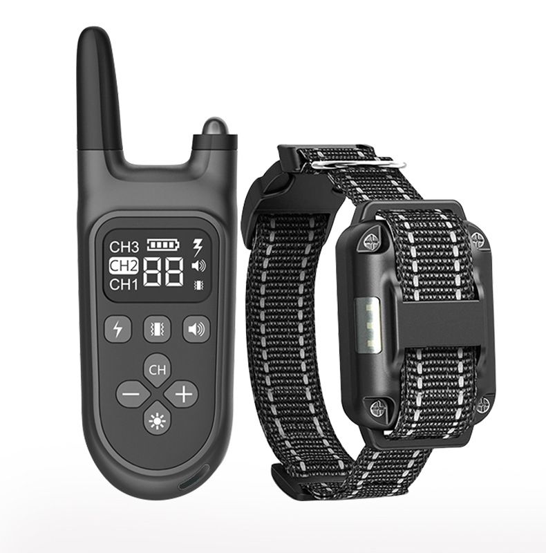 800m Electric Dog Training Collar Waterproof LCD Display Humane Adjustable Levels Rechargeable Collar