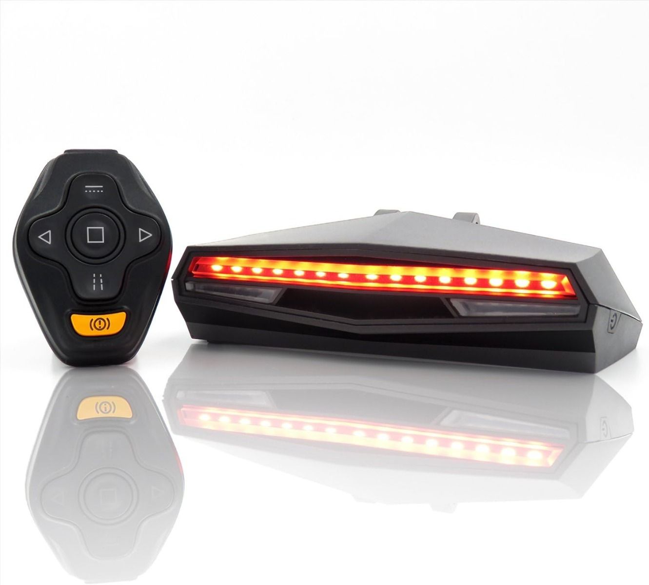 C1 Rechargeable Bike Tail Light LED - Remote Control, Turning Lights, Ground Lane Alert, Easy Installation for Cycling Safety Warning Light