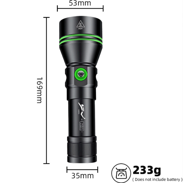 P70 Diving Flashlight, Dive Torch 5000 Lumen Super Bright Flash Lights, IPX8 Underwater Waterproof Night Dive Torch 200 Meters Submersible Light