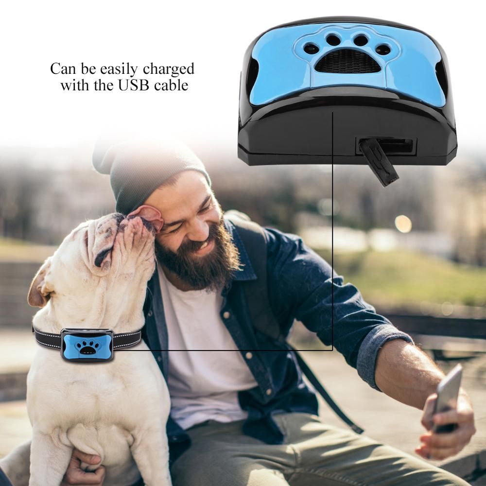 Pet Dog Anti Barking Device USB Charging Collar Humane Training Tool for Peaceful Home Environment