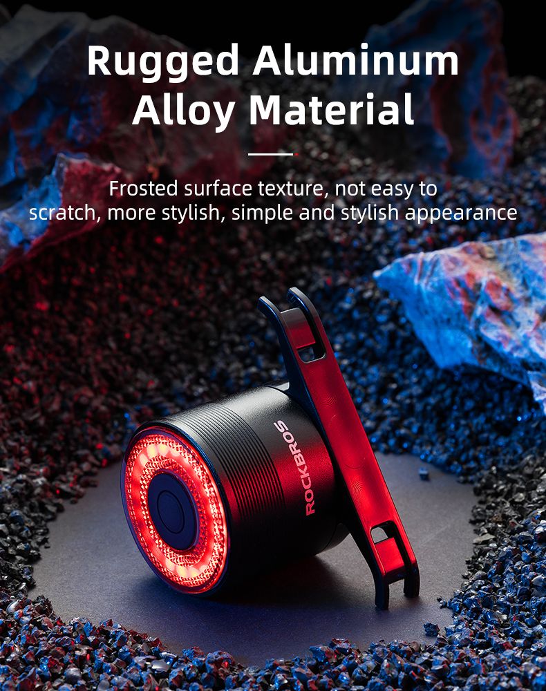 ROCKBROS Q3 Bike Tail Light with Smart Brake Sensor IPX6 Waterproof for MTB and Road Cycling Safety