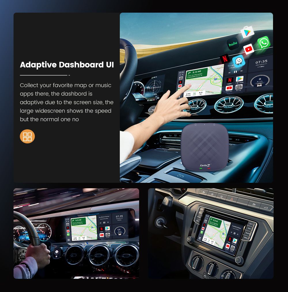 CarlinKit CarPlay Ai Box QCM6125 Android 13 Seamless Multitasking with Factory-Installed CarPlay Streaming