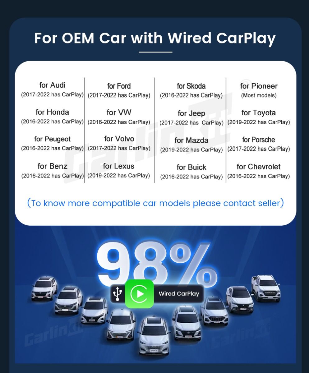 CarlinKit CarPlay Ai Box QCM6125 Android 13 Seamless Multitasking with Factory-Installed CarPlay Streaming