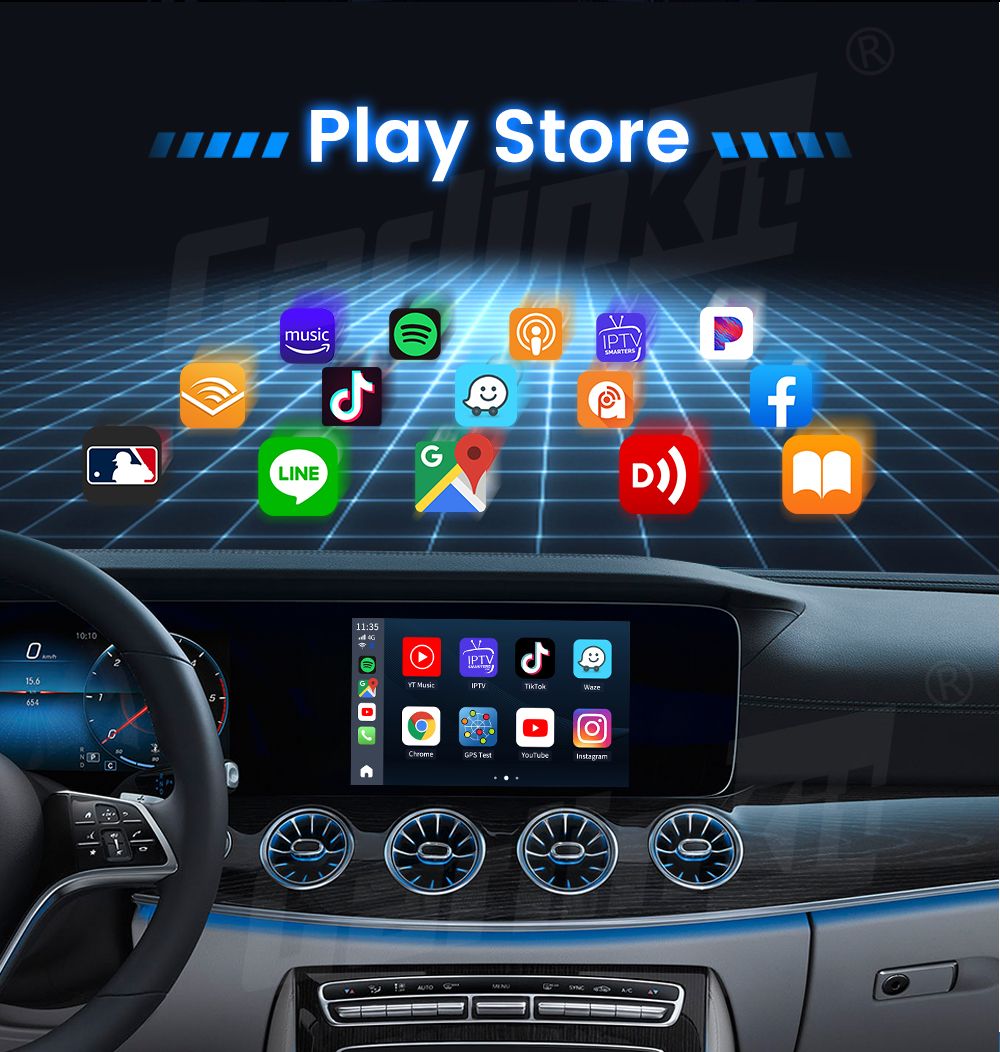 CarlinKit CarPlay Ai Box QCM6125 Android 13 Seamless Multitasking with Factory-Installed CarPlay Streaming