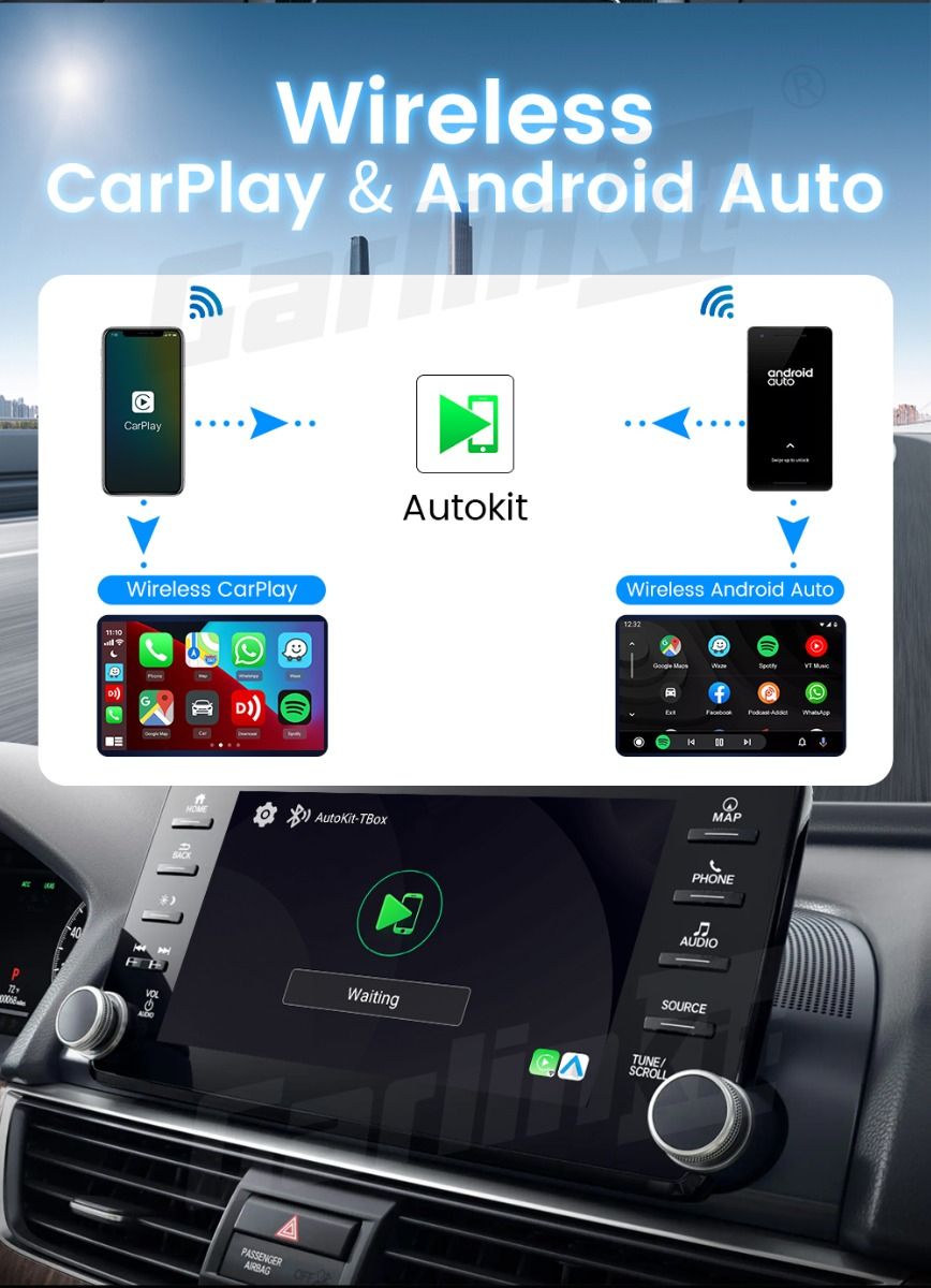CarlinKit CarPlay Ai Box QCM6125 Android 13 Seamless Multitasking with Factory-Installed CarPlay Streaming