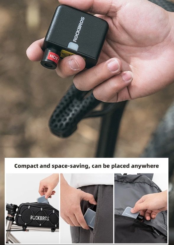 ROCKBROS Portable Mini Electric Air Pump 100PSI Rechargeable Durable Bike Motorcycle Car Tire Inflator
