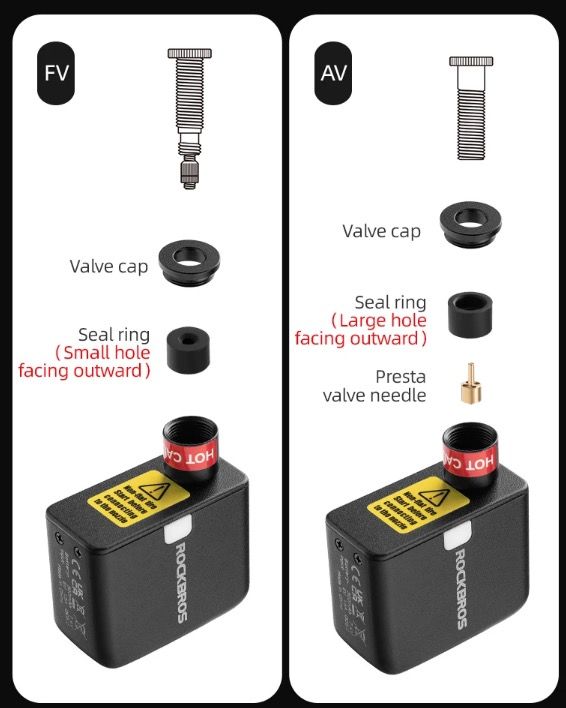 ROCKBROS Portable Mini Electric Air Pump 100PSI Rechargeable Durable Bike Motorcycle Car Tire Inflator