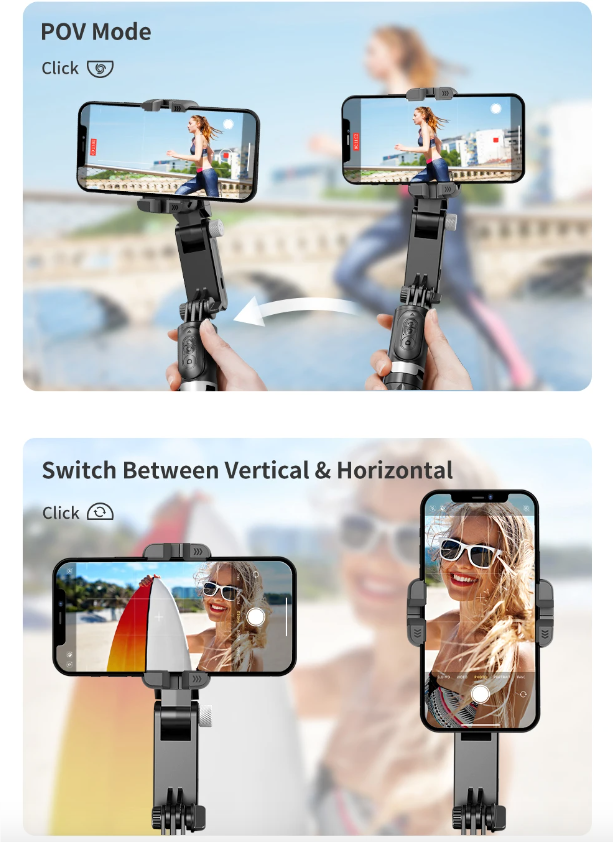 Q18 Selfie Stick with 360 Rotation and Smart Tracking Gimbal Stabilizer for Stable Mobile Photography