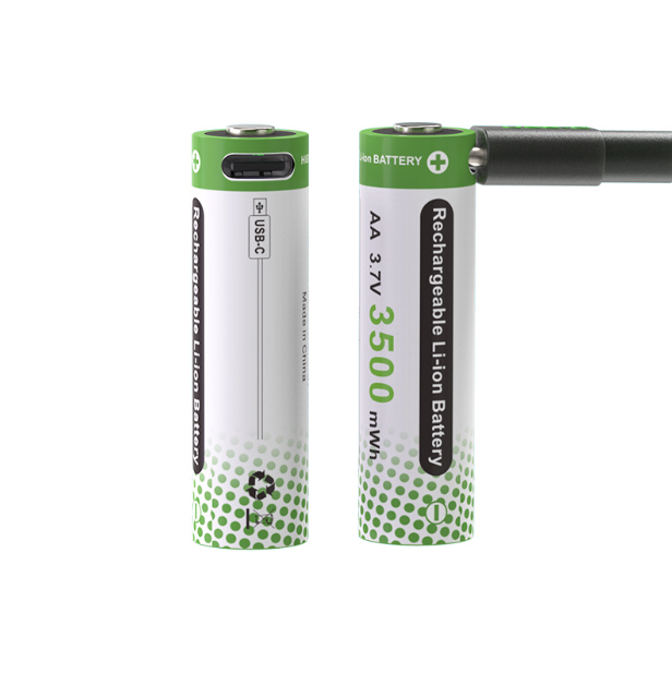 3.7V AA 3500mWh Type-c rechargeable battery