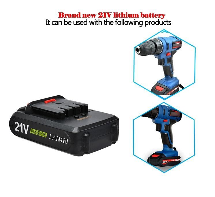 21V Lithium Battery for Electric Drill Cordless Screwdriver Versatile Li-ion for DIY Fast Charging Reliable