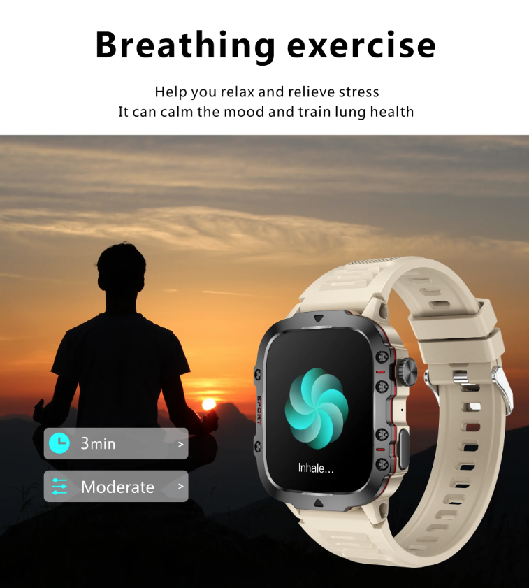 QX11 Smart Watch Men IP68 5ATM Outdoor Sports Fitness Tracker Health Monitor 1.96" BT Call Smartwatch