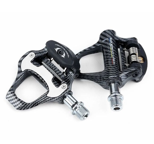 RACEWORK Road Bike Pedal Ultra Light Carbon Fiber Self-Locking SPD Keo Compatible Ideal for Cycling Enthusiasts