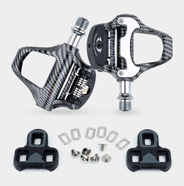RACEWORK Road Bike Pedal Ultra Light Carbon Fiber Self-Locking SPD Keo Compatible Ideal for Cycling Enthusiasts