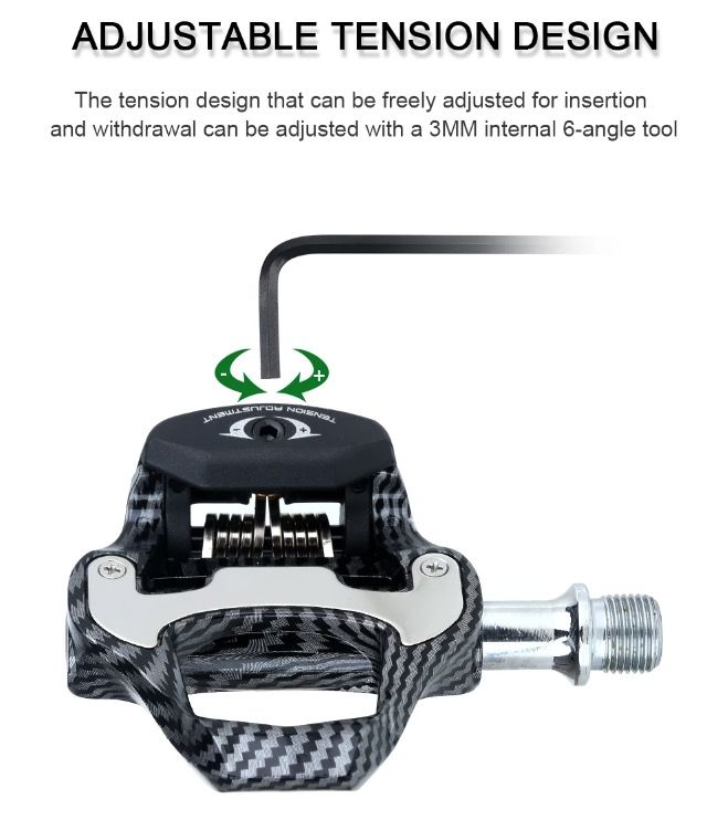 RACEWORK Road Bike Pedal Ultra Light Carbon Fiber Self-Locking SPD Keo Compatible Ideal for Cycling Enthusiasts