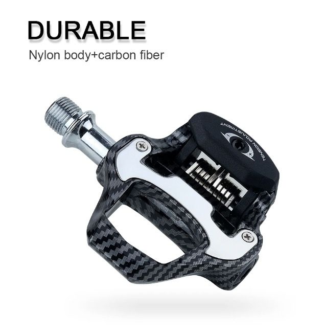 RACEWORK Road Bike Pedal Ultra Light Carbon Fiber Self-Locking SPD Keo Compatible Ideal for Cycling Enthusiasts