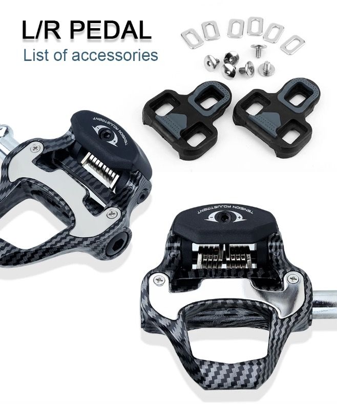 RACEWORK Road Bike Pedal Ultra Light Carbon Fiber Self-Locking SPD Keo Compatible Ideal for Cycling Enthusiasts