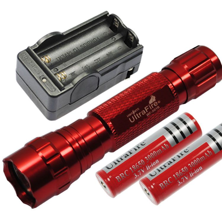 UltraFire 501B 1300 Lumens 5 Modes Rechargeable Outdoor LED Flashlight set