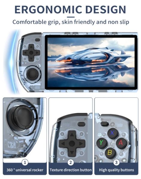 POWKIDDY RGB10 MAX3 Retro Handheld Game Console 5 Inch IPS Screen High Performance RK3566 Linux System
