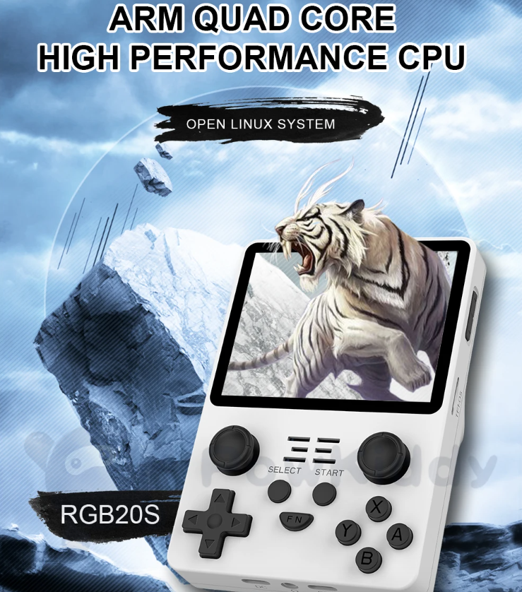 POWKIDDY RGB20S Handheld Game Console Retro Gaming with RK3326 3.5 Inch Screen and Game Emulators N64 PS1