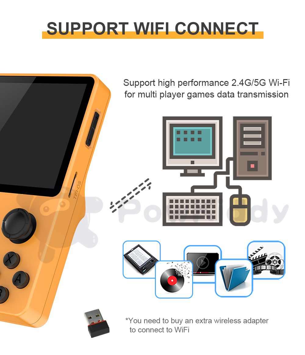 POWKIDDY RGB20S Handheld Console 3.5 Inch HD Display Retro Gaming Device for Kids Retro Enthusiasts Gifts