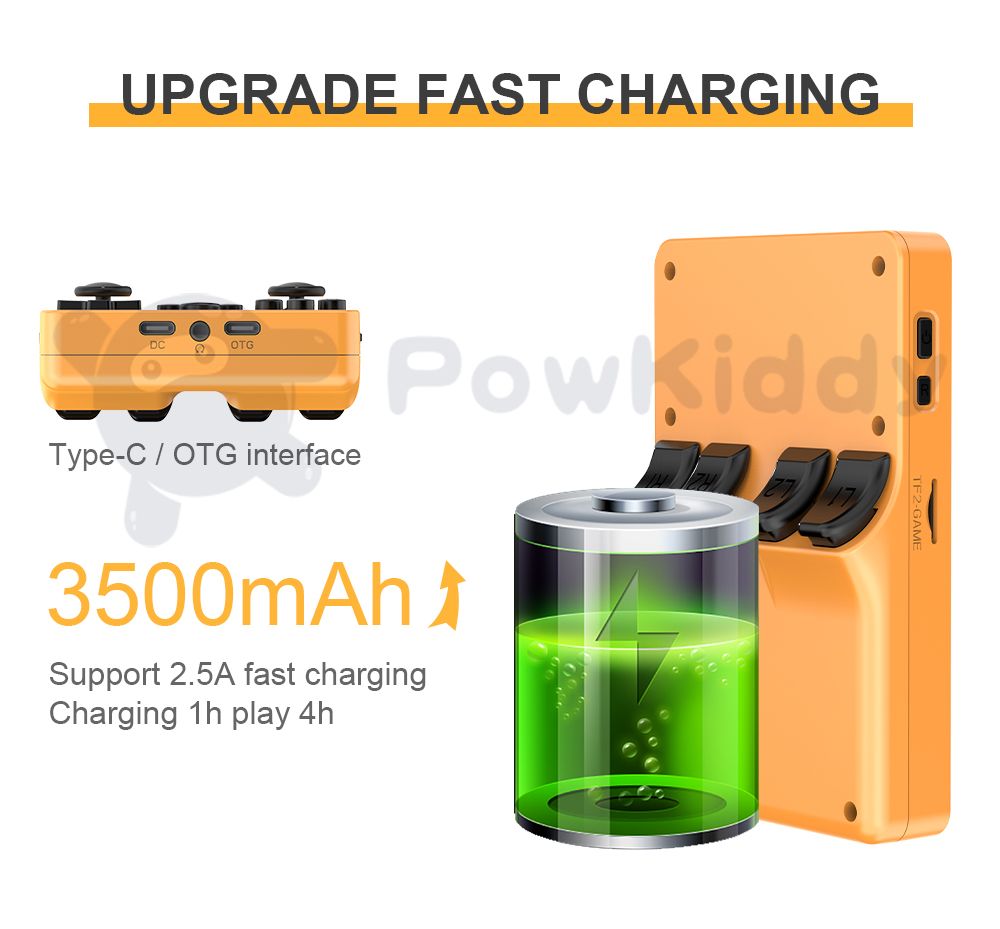 POWKIDDY RGB20S Handheld Console 3.5 Inch HD Display Retro Gaming Device for Kids Retro Enthusiasts Gifts