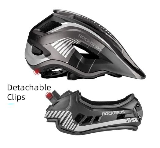 ROCKBROS Children Cycling Helmet Detachable Full Face Riding Youth Protective Gear Adventure Sports