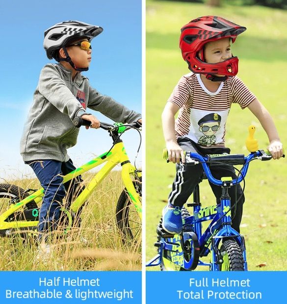 ROCKBROS Children Cycling Helmet Detachable Full Face Riding Youth Protective Gear Adventure Sports