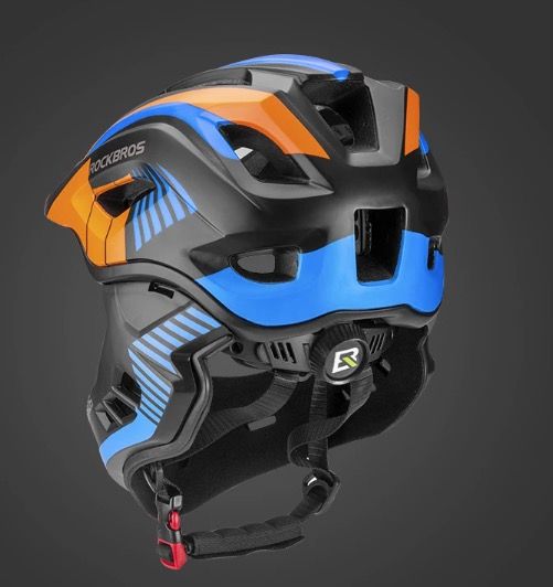 ROCKBROS Children Cycling Helmet Detachable Full Face Riding Youth Protective Gear Adventure Sports
