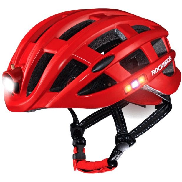 ROCKBROS Light Cycling Helmet Ultralight Helmet with Integrated Safety Lighting and USB Charging for Comfort