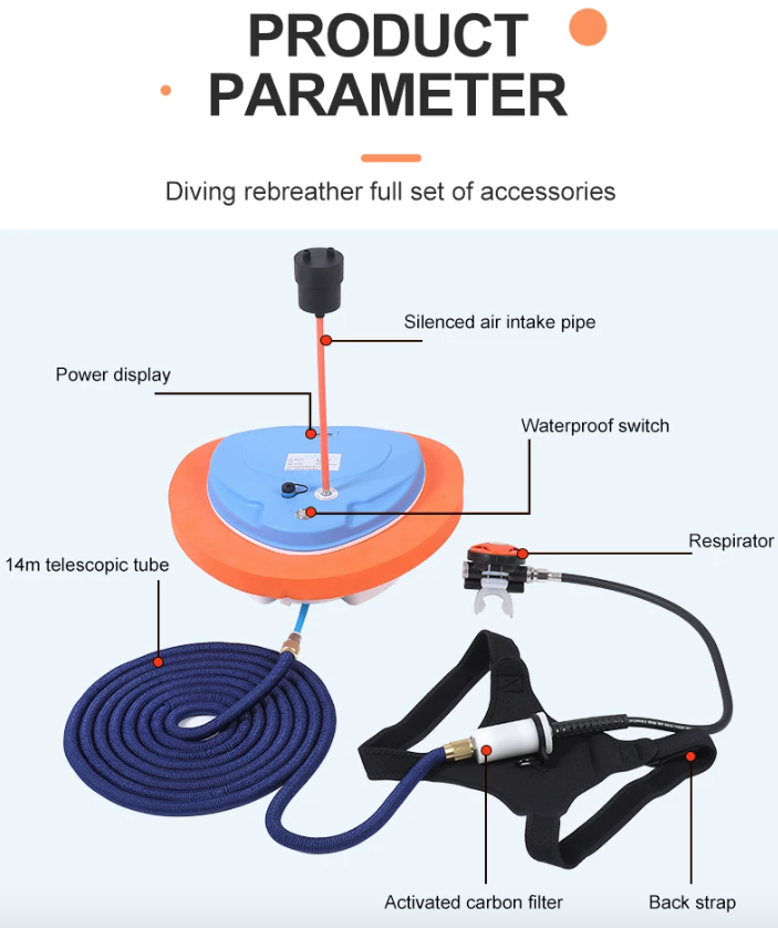 Scuba Diving Ventilator Z270 Z500 Rechargeable Breathing Regulator for Comfortable Aquatic Exploration