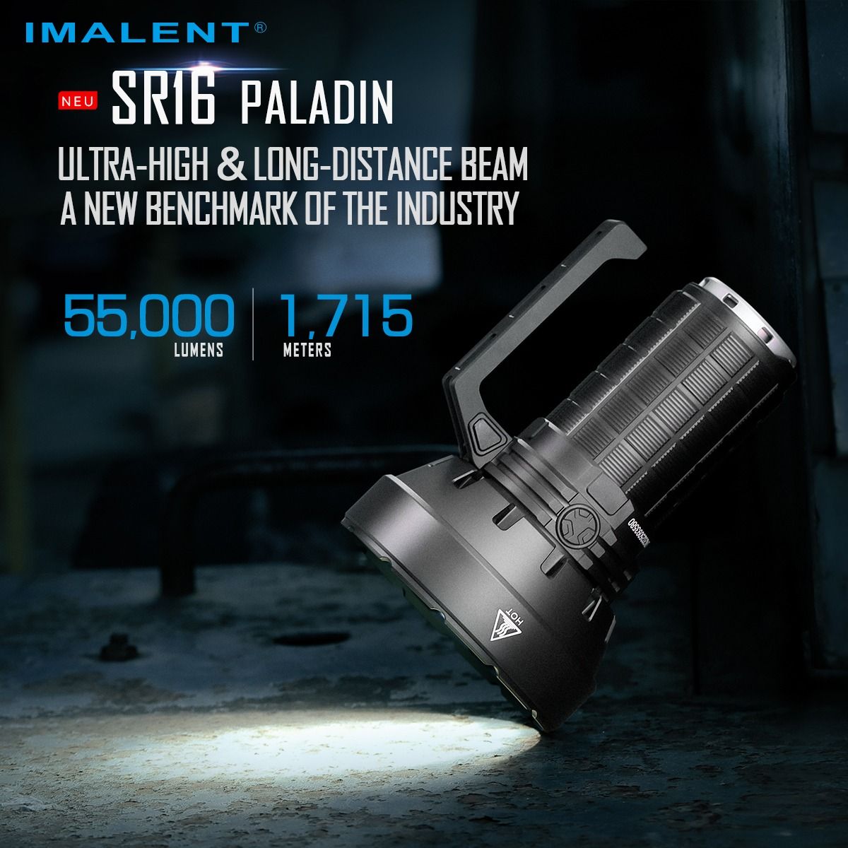 IMALENT SR16 55000 Lumen Long Beam Flash Light 1715 Meters LED Flashlight 
