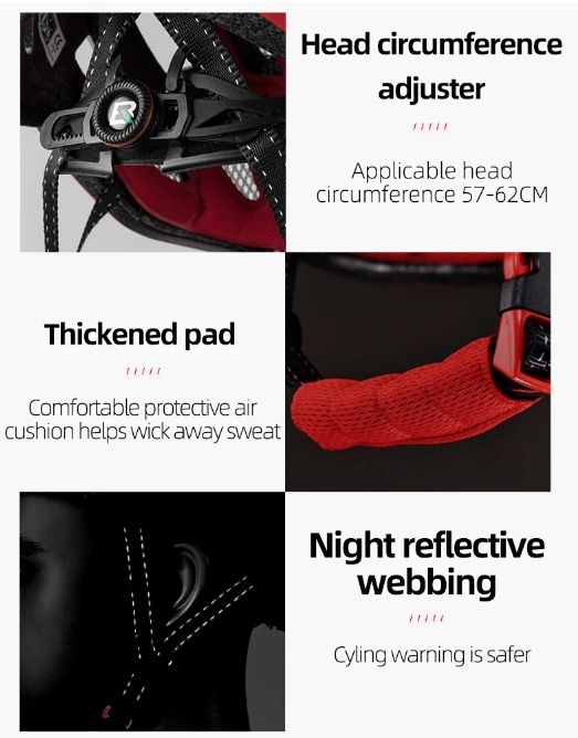 ROCKBROS Light Cycling Helmet Ultralight Helmet with Integrated Safety Lighting and USB Charging for Comfort