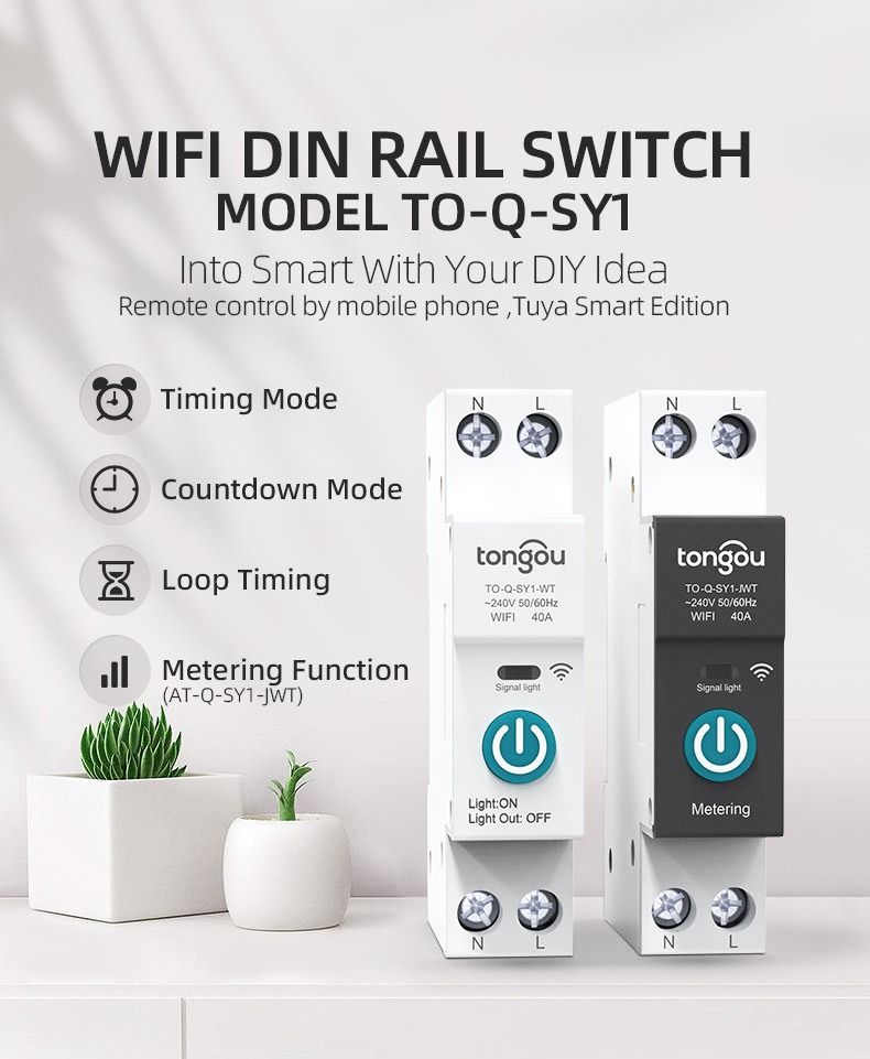 TUYA WIFI Smart Circuit Breaker for Smart Home wireless Remote Control Switch by APP TONGOU