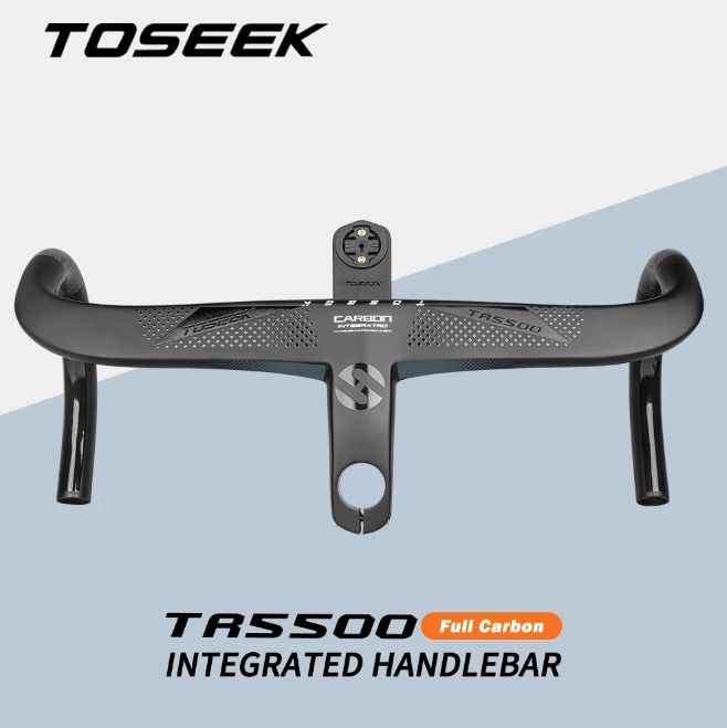 TOSEEK TR5500 Road Bike Handlebar Lightweight Full Carbon Fiber Stem Aerodynamic Design Matte Black Finish