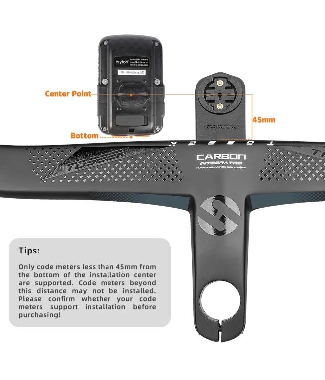 TOSEEK TR5500 Road Bike Handlebar Lightweight Full Carbon Fiber Stem Aerodynamic Design Matte Black Finish