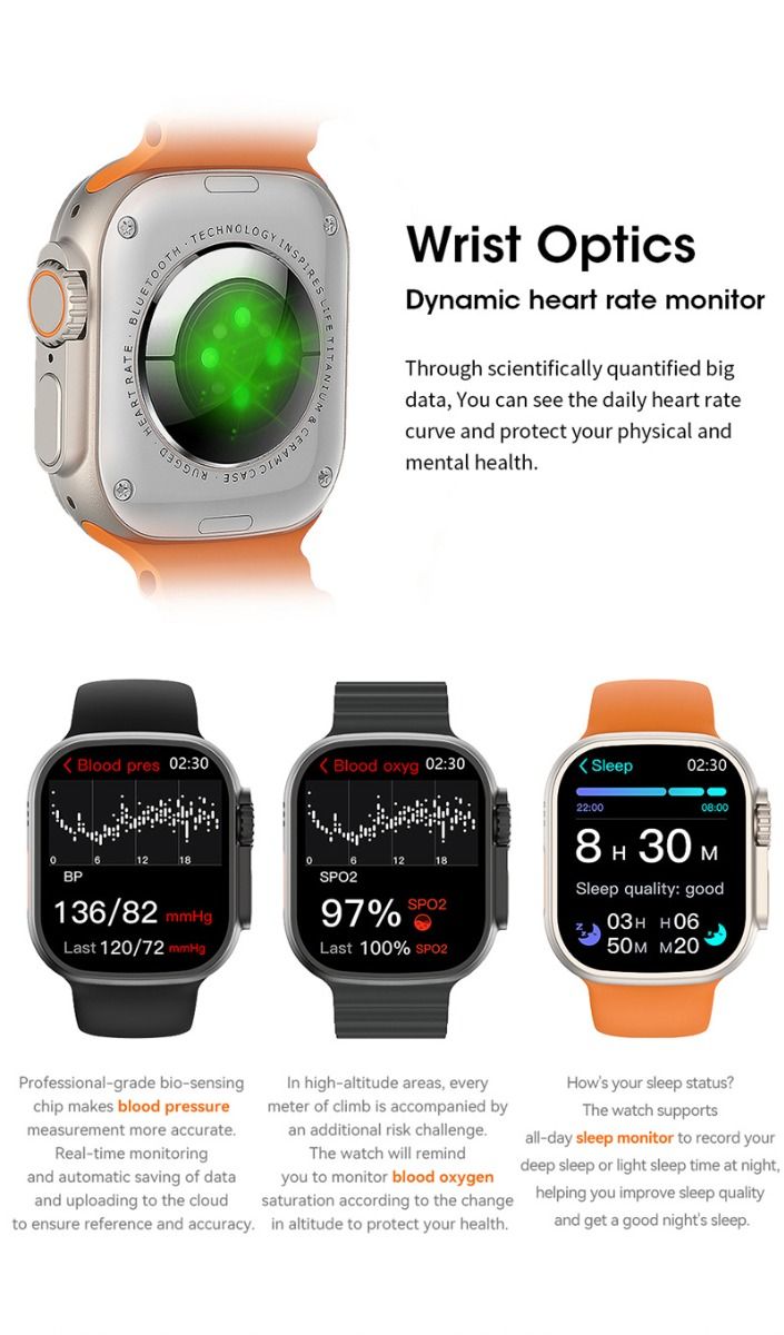 49mm Smart Watch Ultra 9 Bluetooth Call NFC Compass GPS Route Track Ip68 Smartwatch