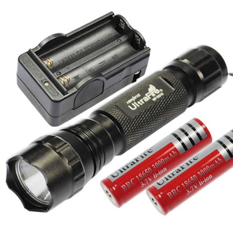 UltraFire 501B 1300 Lumens 5 Modes Rechargeable Outdoor LED Flashlight set
