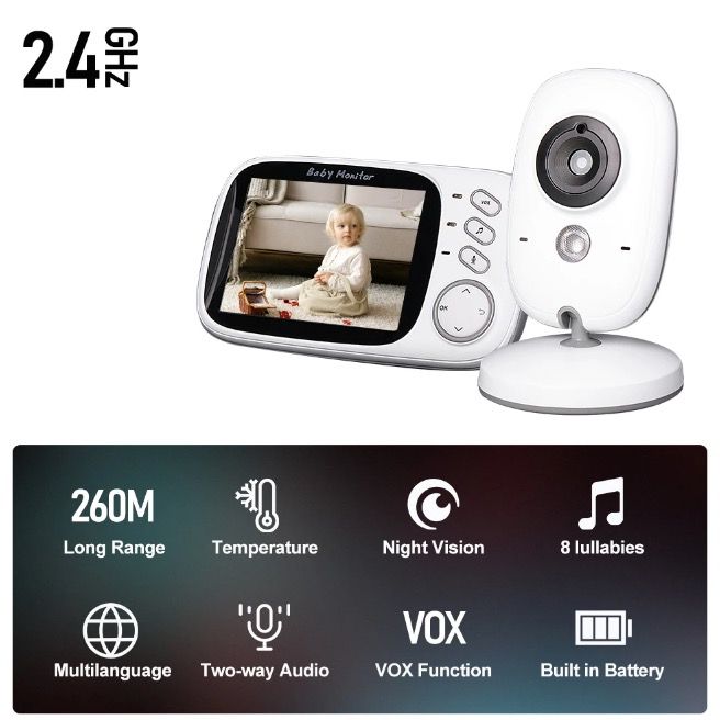 VB603 Video Baby Monitor with Two-way Audio and Night Vision Reliable Parenting Tool for Infant Safety