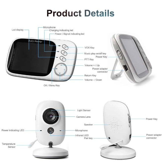 VB603 Video Baby Monitor with Two-way Audio and Night Vision Reliable Parenting Tool for Infant Safety