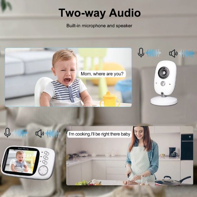 VB603 Video Baby Monitor with Two-way Audio and Night Vision Reliable Parenting Tool for Infant Safety