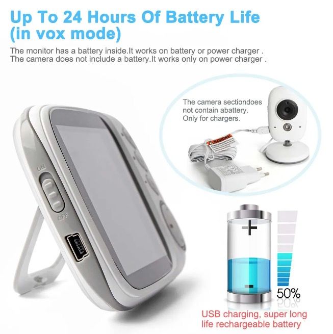 VB603 Video Baby Monitor with Two-way Audio and Night Vision Reliable Parenting Tool for Infant Safety
