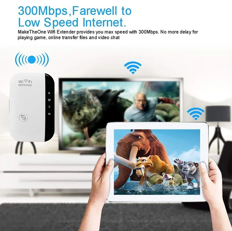 Wifi Repeater Wireless Signal Amplifier Extended Network Enhancer Home Router Through The Wall Bedroom Receive Moving